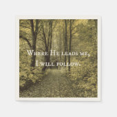 Christliches Zitat, wo er mich führt Serviette (Vorderseite)