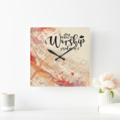 Christliches Zitat zum Anbeten gemacht Quadratische Wanduhr (Zuhause)