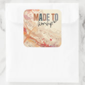 Christliches Zitat zum Anbeten gemacht Quadratischer Aufkleber (Tasche)