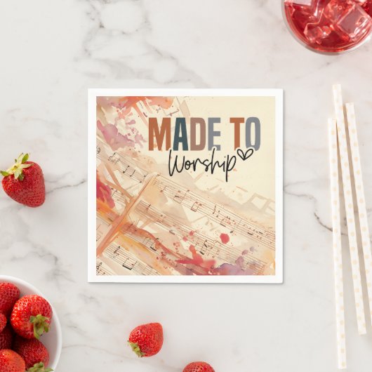 Christliches Zitat zum Anbeten gemacht Serviette (Beispiel)