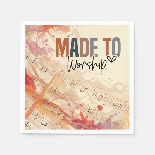 Christliches Zitat zum Anbeten gemacht Serviette (Vorderseite)