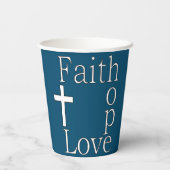 christliches Zitat zur "Liebe der Hoffnung" Pappbecher (Rückseite)