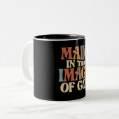 Christliches Zitat Zweifarbige Tasse (Vorderseite Links)