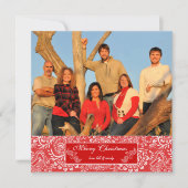 Christma Letter über Back Red Christmas Foto Einladung (Vorderseite)