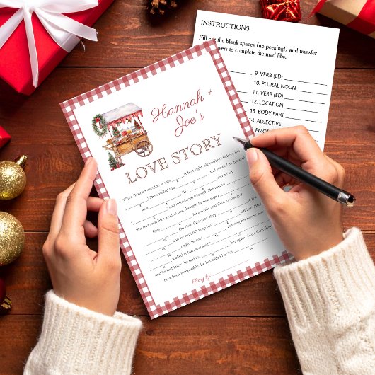 Christma Market Brautparty Liebe Story Game Card Einladung