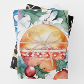 Christma Wrapping Paper Flat Sheet Set 3 Geschenkpapier Set (Beispiel)