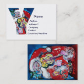 CHRISTMAI Y BRIEF / SANTA MIT VIOLIN MONOGRAM VISITENKARTE (Vorne/Hinten)