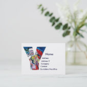 CHRISTMAI Y BRIEF / SANTA MIT VIOLIN MONOGRAM VISITENKARTE (Stehend Vorderseite)