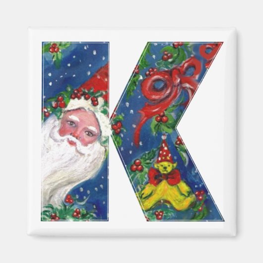CHRISTMAL K BRIEF / SANTA RED RIBBON MONOGRAM MAGNET (Vorne)