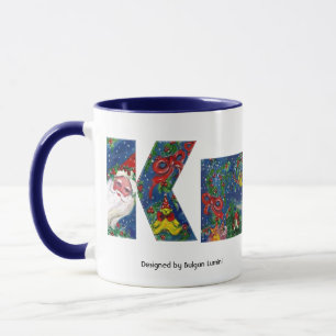 CHRISTMAL K BRIEF / SANTA RED RIBBON MONOGRAM TASSE