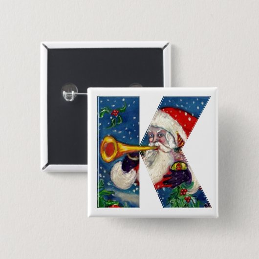 CHRISTMAL K SCHREIBEN / SANTA BUGLER MONOGRAMM BUTTON (Vorne & Hinten)