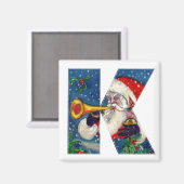 CHRISTMAL K SCHREIBEN / SANTA BUGLER MONOGRAMM MAGNET (Vorderseite/Rückseite)