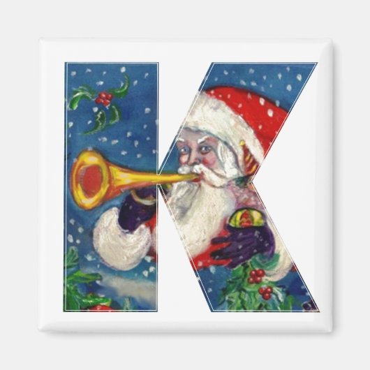 CHRISTMAL K SCHREIBEN / SANTA BUGLER MONOGRAMM MAGNET (Vorne)
