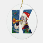 CHRISTMAL K SCHREIBEN / SANTA CLAUS BUGLER MONOGRA KERAMIKORNAMENT (Links)