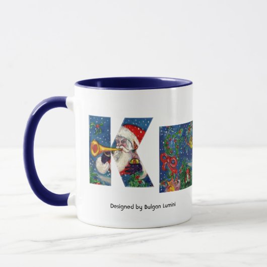 CHRISTMAL K SCHREIBEN / SANTA CLAUS BUGLER MONOGRA TASSE (Links)