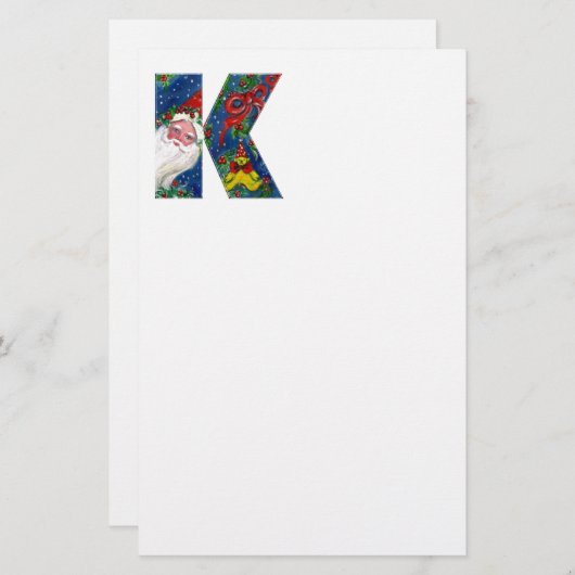 CHRISTMAL K SCHREIBEN / SANTA CLAUS MIT ROTEM RIBB BRIEFPAPIER (Vorne/Hinten)