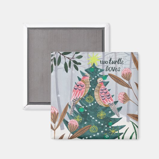 Christmas 12 days of Christmas Two turtle Doves Magnet (Vorderseite/Rückseite)