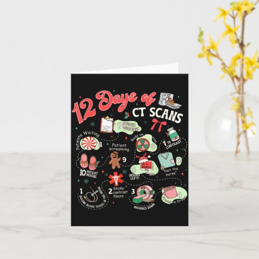 Christmas 12 Days Of Ct Technologist Cat Scan Radi Karte (Gelbe Blume)