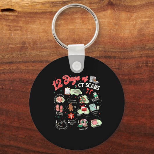 Christmas 12 Days Of Ct Technologist Cat Scan Radi Schlüsselanhänger (Vorderseite)