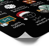 Christmas 12 Days Of Math Math Teacher Xmas Stem S Poster (Ecke)
