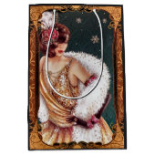 Christmas 1920s Flapper Girl in Glittery Dress Mittlere Geschenktüte (Vorderseite)