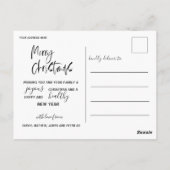 Christmas 1 Foto Einfache Typografie Postkarte (Rückseite)