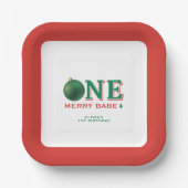 Christmas 1st Birthday Party Merry Ornament Pappteller (Vorderseite)