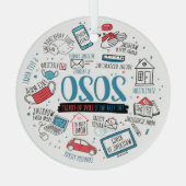 Christmas 2020 Commemorative Quarantine Activities Ornament Aus Glas (Rückseite)