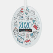 Christmas 2020 Commemorative Quarantine Activities Ornament Aus Glas (Vorderseite links)