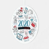 Christmas 2020 Commemorative Quarantine Activities Ornament Aus Metall (Vorderseite links)