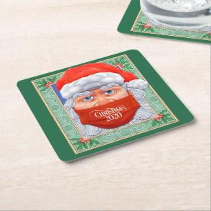 Christmas 2020 rechteckiger pappuntersetzer