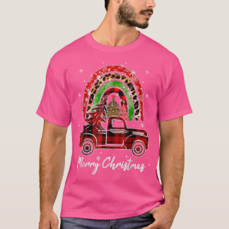 Christmas 2022 Buffalo Truck Tree Red Leopard Rain T-Shirt