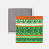 CHRISTMAS 2023 ~ 3D Fraktal rot-weiß ~ Magnet (Vorderseite/Rückseite)