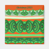 CHRISTMAS 2023 ~ 3D Fraktal rot-weiß ~ Magnet (Vorne)