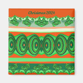 CHRISTMAS 2023 ~ 3D Fraktal rot-weiß ~ Magnet (Vorne)