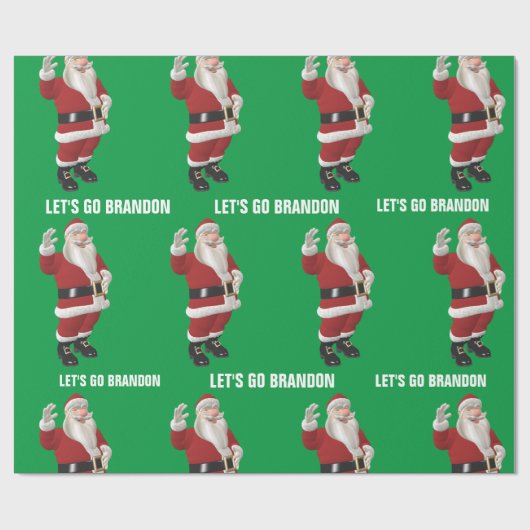 CHRISTMAS 2023 LET'S GO BRANDON SANTA CLAUS GESCHENKPAPIER (Flach)