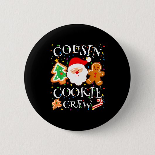 Christmas 2025 Cousin Cookie Baking Crew Squad Fam Button (Vorderseite)