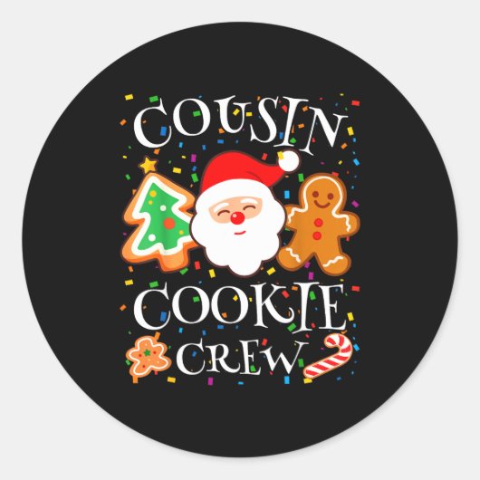 Christmas 2025 Cousin Cookie Baking Crew Squad Fam Runder Aufkleber (Vorderseite)