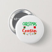 Christmas 2025 Cousin Crew Pajama Xmas Lights Fami Button (Vorne & Hinten)