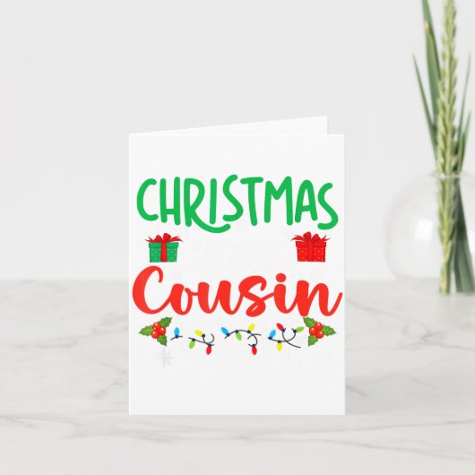 Christmas 2025 Cousin Crew Pajama Xmas Lights Fami Karte (Vorderseite)