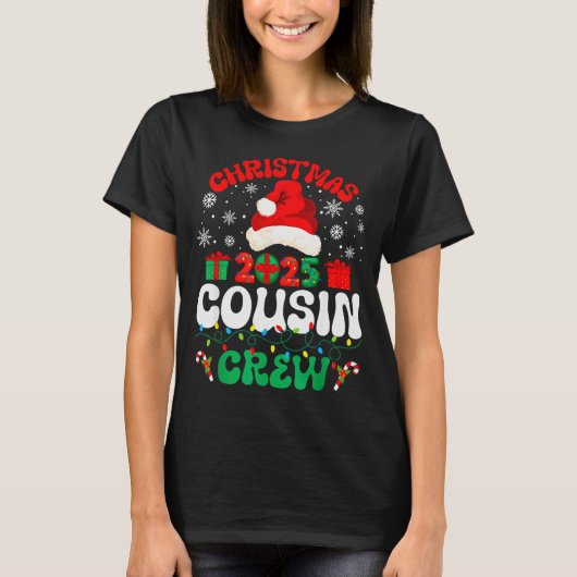 Christmas 2025 Cousin Crew Xmas Funny Matching Fam T-Shirt (Vorderseite)