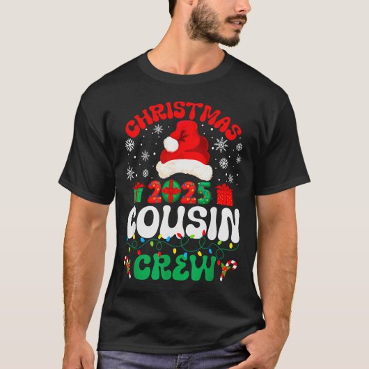 Christmas 2025 Cousin Crew Xmas Funny Matching Fam T-Shirt (Vorderseite)