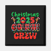 Christmas 2025 Cousin Crew Xmas Lights Family Reun Magnet (Vorne)