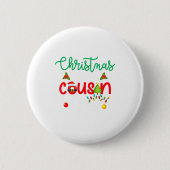 Christmas 2025 Cousin Crew Xmas Lights Matching Fa Button (Vorderseite)