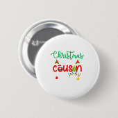 Christmas 2025 Cousin Crew Xmas Lights Matching Fa Button (Vorne & Hinten)