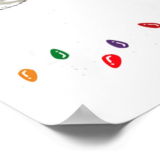 Christmas 2025 Lights Santa Hat Funny Gift Tee Men Poster (Ecke)