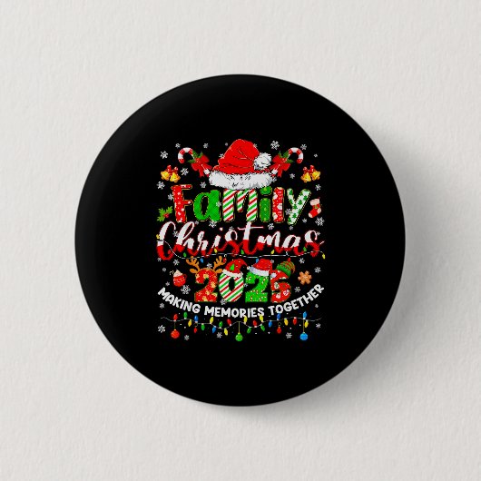 Christmas 2025 Pajamas Pjs Family Matching Outfit  Button (Vorderseite)