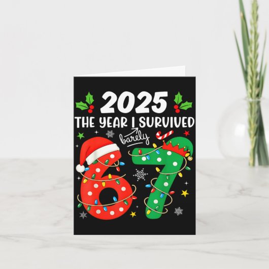 Christmas 2025 The Year I Barely Survived Six Seve Karte (Vorderseite)