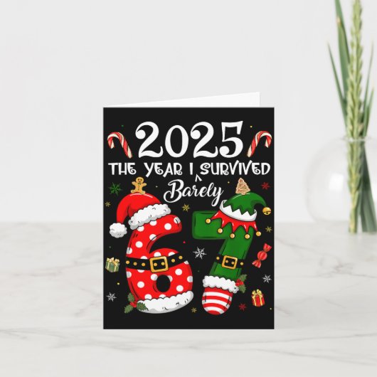 Christmas 2025 The Year I Barely Survived Six Seve Karte (Vorderseite)