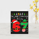 Christmas 2025 The Year I Barely Survived Six Seve Karte (Gelbe Blume)